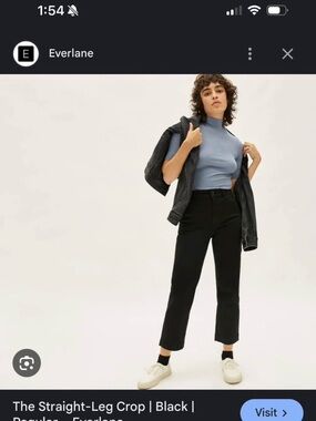 Everlane Straight Leg Crop pants black size 0